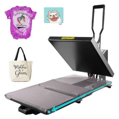 PlanetFlame impresora sublimación, Máquina de Prensa Con asa extraíble, Prensa de calor para camisetas plancha sublimacion 38×38 CM Prensa de Transferencia DIY para Ropa, Almohadas (Negro)
