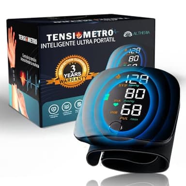ALTHERIA® | Tensiometro de Muñeca PREMIUM Digital | Tensiometro de Brazo y Medidor Tension Arterial con VOZ EN ESPAÑOL | Pulsometro AJUSTABLE 13cm a 22cm de muñeca | Uso Doméstico