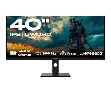 JapanNext Gaming 40" 144Hz 1ms IPS UWQHD (3440 x 1440) | Carga a través de USB-C(90 W) Inclinación Ajustable Altavoces | G-Sync/FreeSync | Garantía de 3 años | JN-IPS401UWQHD144-C90W