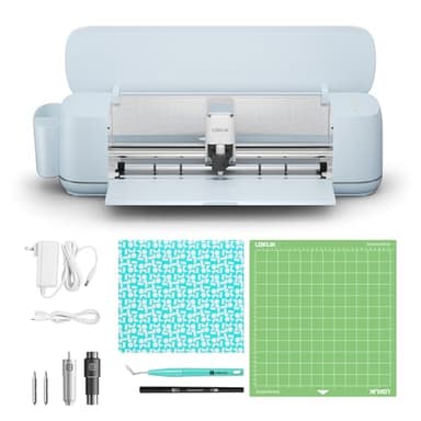 LOKLiK iCraft Máquina Plotter - Máquina de Corte para Personalizar Textiles, Tazas, Bolsas, Pegatinas y Decoración. Funciona con Vinilo, Papel, Cuero, Cartón y Más. (Azul)