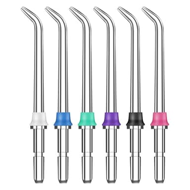 6 Piezas Boquilla de Chorro de Agua Dental, para Limpieza Profunda de Brackets y Ortodoncia, Eliminación Eficaz de Placa, Mejora Salud Dental y de Encías, Compatible con Waterpik Modelos