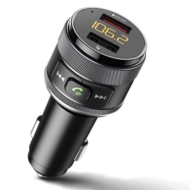 Transmisor FM para coche Bluetooth 5.3 – transmisor FM con PD 30 W y QC3.0 18 W, carga rápida, manos libres con micrófono de cancelación de ruido, luz LED, adaptador de encendedor de cigarrillos para
