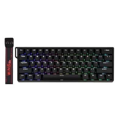 EPOMAKER Aula WIN60 HE Teclado Magnético 60% con Cable, Acción Ajustable, Tasa de Sondeo 8000Hz, Switches Hall Effect, Intercambiable en Caliente, para Juegos de FPS, QWERTY (Negro)