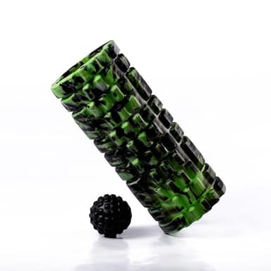 Foam roller de Masaje Muscular Talessi – Rodillo de Doble Densidad para Recuperación y Alivio del Dolor – Incluye Pelota Masaje – Ideal para Todo Tipo de Deportes, Fitness, Yoga y Pilates.