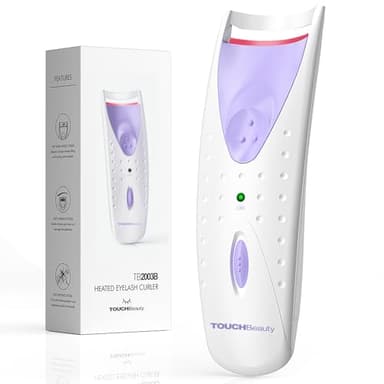 Rizador de Pestañas Electrico, TOUCHBeauty Rizador de Pestañas Termico, Rizador de Pestañas con Calefacción, Calentamiento rápido – Rizador de ojos maquillaje AG-2003B(Morado)
