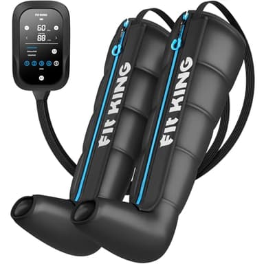 FIT KING Botas de Presoterapia para Piernas Recargables Masajeador Inalámbrico con Compresión de 5 Zonas para Alivio del Dolor Muscular, Mejora de la Circulación y Recuperación Rápida (S)