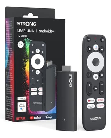 STRONG Leap-UNA Stick De Streaming Android TV, Wi-Fi, Chromecast Integrado, TV Box Android 11, Asistente De Google, HDR10+, Google Play, Netflix, Youtube