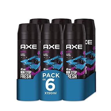 Axe Desodorante para Hombre Bodyspray Marine 150 ml - Pack de 6, El embalaje puede variar