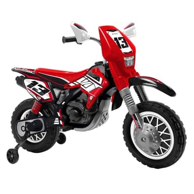 Moto Eléctrica Niños 3 Años 4 Años 5 Años 6 Años Thunder MAX VX 12V – Moto a Batería para Niños con Ruedas de Apoyo - Puño Acelerador - 5-6 km/h - Roja – INJUSA