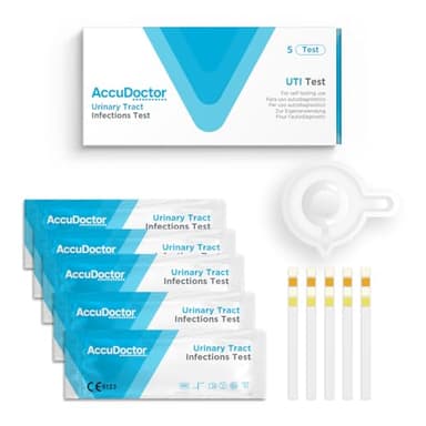 Accudoctor 5 Test de Orina Test de infección de orina - Envasados individualmente - Nitrito Sangre Proteínas Leucocitos prueba de infeccion de orina uroanálisis tiras de orina tiras reactivas
