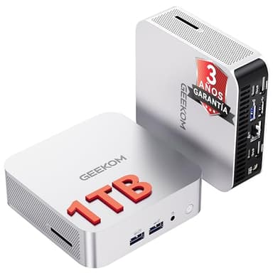 GEEKOM A6 Mini PC con AMD Ryzen 7 6800H, Radeon 680M, 16GB DDR5(DDR Ampliable, No LPDDR Bloqueada), 1TB SSD, Mini Ordenador Windows 11 Pro, USB4×2,Chasis de Metal Compacto,Puerto LAN 2.5Gbps,Lector SD