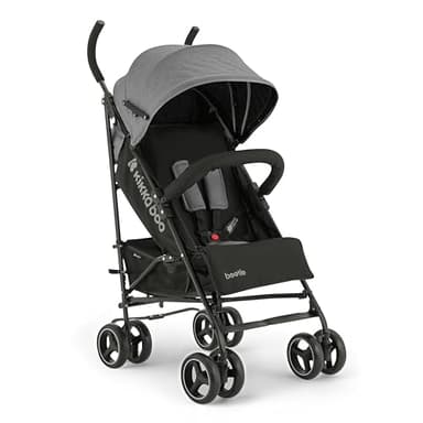 KikkaBoo BEETLE Silla de Paseo, Carrito Bebé hasta 22 kg, Plegado, Ligero, Compacto, Gris