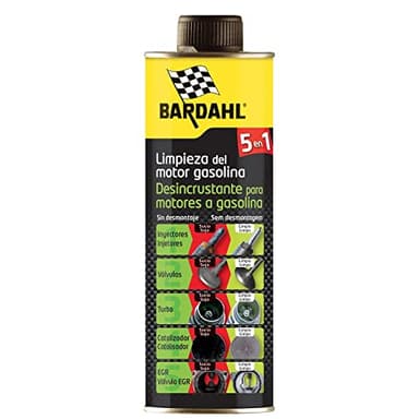 Bardahl Descarbonizante 5 en 1 para coche Gasolina - Limpia la Suciedad del Motor - 0,5 L - El embalaje puede variar