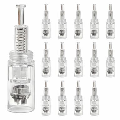 Agujas Dermapen 36 Puntas, 15 Cartuchos de Repuesto para Bolígrafo de Microagujas, Acero Inoxidable, Ideal para Tratamientos de Piel en Casa y en Salones