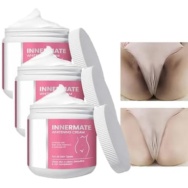 Crema Blanqueadora Innermate, Crema Blanqueadora para Axilas, Crema Blanqueadora para Partes Íntimas, Crema Blanqueadora Instantánea para el Cuerpo, Crema Blanqueadora Suavizante de Piel para Zonas