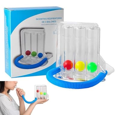 Ejercitador Respiratorio,Ejercitador de Pulmón,Ejercitador Respiración Profunda,Ejercitador Pulmonar Respiratorio,Breathing Lung Exerciser,Espirometro Incentivo de 3 Bolas,Para la función pulmonar
