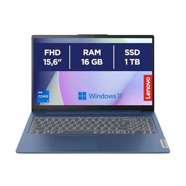 Lenovo IdeaPad Slim 3 Gen 8 - Ordenador Portátil 15.6" FHD Intel Core i7-13620H,16GB RAM, 1TB SSD, Intel UHD Graphics, Wi-Fi 6,Windows 11 Home Teclado QWERTY Español, Color Azul Abismo