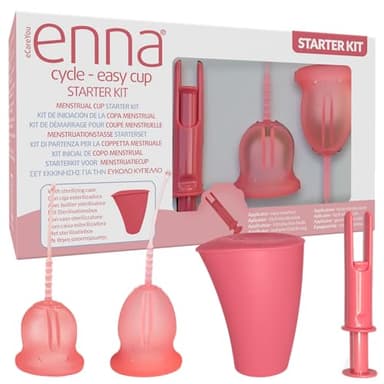 Enna cycle Starter Kit EASY 2 copas menstruales + Aplicador + Caja esterilizadora y transportadora