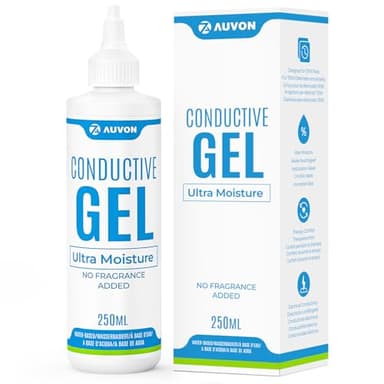 AUVON Gel Conductivo Profesional 250 ml, Accesorio Electrodos Adhesivos para TENS y EMS, Inodoro, Hidratación Óptima, Apto para Piel & A Base de Agua