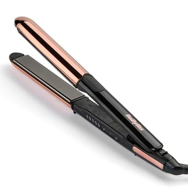 BaByliss Plancha Straight And Curl Brilliance – Alisa y Ondula, Placas de titanio, Tecnología iónica, Calentamiento Rápido en 15 s, Diseño curvo, Peinado fácil, 5 temperaturas hasta 235°C, ST482E