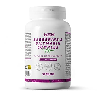 HSN Berberina con Silimarina | 120 Cápsulas Vegetales | Extracto Cardo Mariano (80% Silimarina) + Berberina (Berberis aristata) | No-GMO, Vegano, Sin Gluten