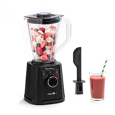 Batidora Smoothie Moulinex 1200W, Pica Hielo, AutoClean, Jarra Tritán 2L, Tecnología Powelix, 3 Programas Automáticos y Sistema de Refrigeración