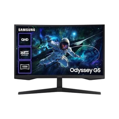 Samsung Odyssey G55C Curved Gaming Monitor 32", QHD, 2560x1440, 165Hz, 1ms(G/G), 1000R, 16:9, 2500:1, AMD FreeSync, 300 CD/m², HDMI, HDR 10, Negro, LS32CG552EUXEN