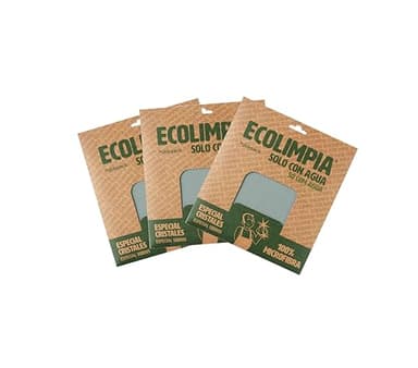 Ecolimpia - Pack de 3 Bayetas de Microfibra para Cristales | Limpieza Solo con Agua | Fabricadas en España | Certificadas OEKOTEX y FSC | Reutilizables y Ecológicas | Sin Rastros ni Pelusas (Verde)
