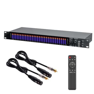 DDCFL Ecualizador gráfico estéreo de 31 Bandas Ecualizadores de Audio Hi-Fi con función de silenciamiento, entradas coaxiales y de Fibra óptica, sintonizador de Sonido Profesional para escenarios