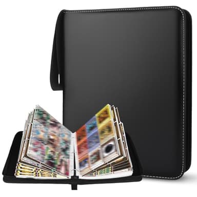 ZUSUZU Álbum de para Cartas,900 Album Cromos,9 Bolsillos y 50 Páginas Card Guardian binder,Transparente e Impermeable Carpeta de Tarjetas,Card Binder es Adecuado para MTG,TCG,Compatible