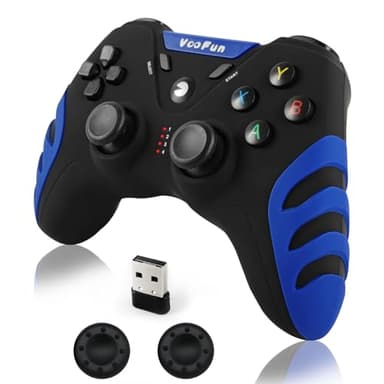 VooFun Mando PC, 2,4G Inalámbrico Mando PS3 Gamepad PC con Hall Joystick (Anti-Drift), Dual Vibración, Gaming Mando para Windows 7/8/10/11, PS3, Laptop, Steam, Raspberry Pi, Android TV, TV Box