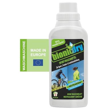 bionicdry Detergente deportivo higiénico, limpieza suave para exteriores, ropa deportiva y funcional con tecnología Neutraroma®, para tejidos de membrana, forro polar y licras