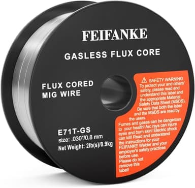 FEIFANKE Hilo Para Soldar Sin Gas 0,8 mm 1KG Hilo Flux E71T-GS Hilo Soldadura Máquina de Soldar, Rollo de Alambre D100 1 Pieza