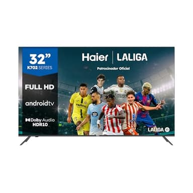 Haier Direct LED Full HD H32K702FG - 32", Smart-TV, HDR, Dolby Audio, Android 11, Smart-TV, Google Assistant, Bluetooth 5.1, DBX TV, HDMI 2.1 x 3, sin Marcos