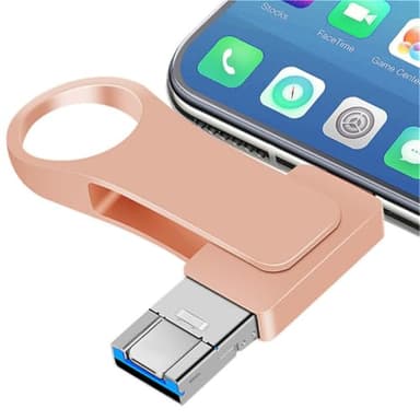 Lyshery Memoria USB 512GB USB 3.0 Pendrive 512GB 4 in 1 Pen Drive Alta Velocidad Photostick Tipo C Protección Contraseña Metal Memoria Externa Compatible con Teléfono PC Android