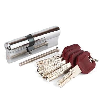 APECS CodeDeco ZM-60(30/30) - Cilindro de seguridad para puerta de apartamento, doble cilindro, 60 (30/30) mm, con 5 llaves, cromo