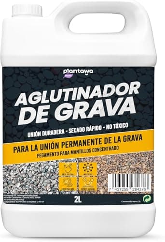 PLANTAWA Resina fijador de grava 2L | Aglutinante de grava transparente | Pegamento fuerte para piedras de jardín y caminos | Unión duradera | Listo para usar