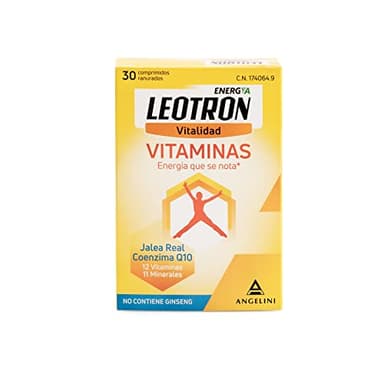 LEOTRON Vitaminas - 30 comprimidos- Energía que se nota - Complemento alimenticio con Jalea Real, Coenzima Q10, 12 vitaminas y 11 minerales. Envase para 30 días. A partir de 12 años.