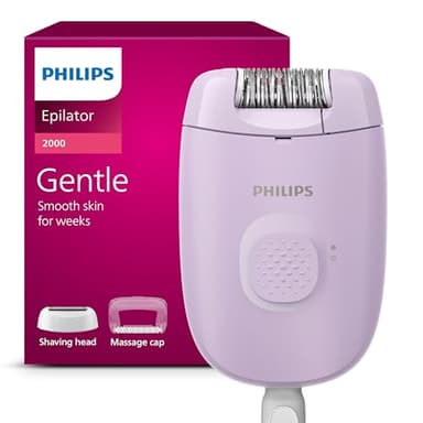 Philips Depiladora Serie 2000, depiladora con cable para el cuerpo y las zonas sensibles, depila y afeita, dispositivo para eliminar el vello para mujeres, BRE237/00