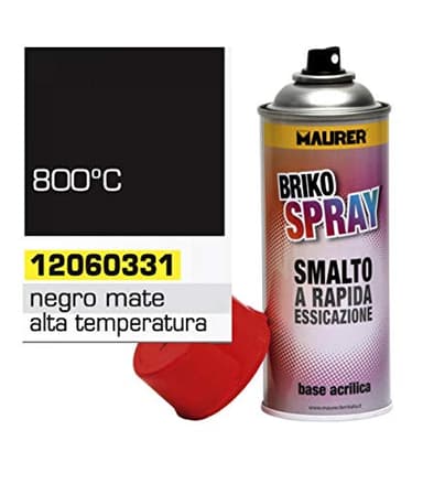 MAURER - Pulverizador Spray Pintura Resistente Altas Temperaturas Negro Mate 400 ml.