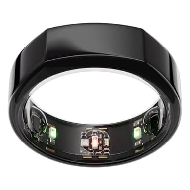 Oura Ring Gen3 Heritage - Talla 8, Black | Anillo Que monitoriza el sueño, la FC y el estrés - hasta 7 días de autonomía - Compatible con iOS y Android - Averigua tu Talla con el Kit de Tallaje