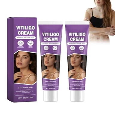 Pack de 2 Cremas De Vitiligo | Elimina Las Manchas Blancas Rápidamente y Mejora La Pigmentación Reguladora De La Crema De Vitiligo | Tratamiento Intensivo para Aclarar la Piel