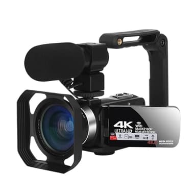 Cámaras Digitales 4k, videocámara Profesional for cámara de vídeo Vlog Cámara WiFi 48MP con Zoom Digital 18X Web Vlogs(No TF Card,C)