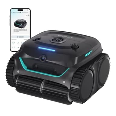 (Modelo) Robot Piscina WYBOT C2 Vision-A inalámbrico con cámara IA, filtración ultrafina, alta succión, limpieza de fondo/paredes y línea de agua, navegación inteligente – Negro y Verde Intenso
