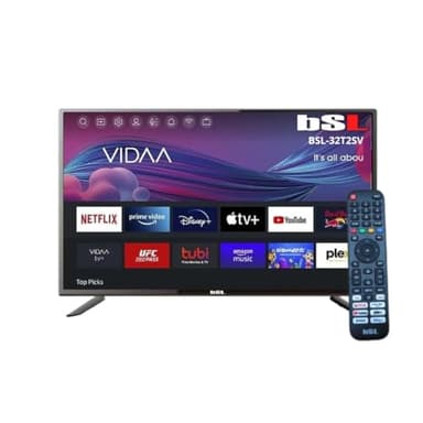 BSL-32T2SV VIDAA Smart TV 32 Pulgadas | WiFi | RJ45 | Res. HD1366X720p | USB | DVBT2/S2/C | Compatible con Youtube, Netflix, Disney +, Dazn, Prime | HDMI