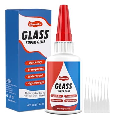 Pegamento para Vidrio 35g | Adhesivo Instantáneo Ultra Fuerte y Transparente - Impermeable, Para Reparar Acrílico, Espejos, Cristal, Manualidades y Más