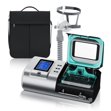 Equipo de respiración para dormir totalmente automático, dispositivo antironquidos, dispositivo de apnea del sueño, dispositivo con juego de mascarillas nasales, mejora el sueño, análisis e informes