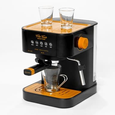 ECODE® Cafetera Express con 20 Bares de Presión y 1050 W, Vaporizador, Deposito de 1.6L, Calientatazas, Panel Táctil, Brazo Doble Salida, Dosificador con Prensador, Mono/Doble dosis - Forte Touch