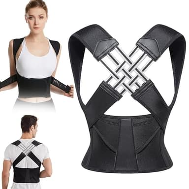 CHEYLIZI Adjustable Back Posture Belt Office Home Gym Unisex,Corrector de Postura de espalda receta para hombre, mujer, corrector de postura para mantenimiento de espalda recta, apoyo (S)