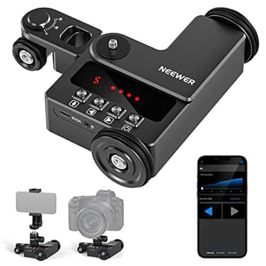 NEEWER Dolly Motorizada y Control para iOS/Android, Cabezal Esférico, Deslizador Ultra Silencioso con 5 Niveles de Velocidad/Modo de Video/Lapso de Tiempo de Fotografía, Carga Máxima 6,6lb/3kg, DL200